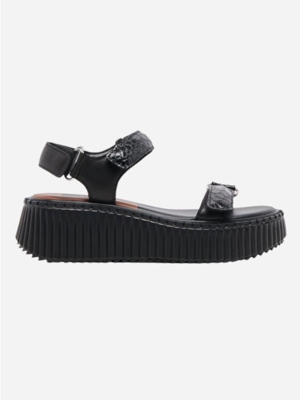 Dolce Vita Debra Embossed Leather Black Croc Platform Sandal Size 9.5 NWT - Picture 4 of 16